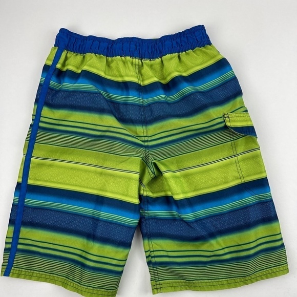 OP Swim Trunks Boys XL 14/16 Blue Green Striped - Picture 8 of 8